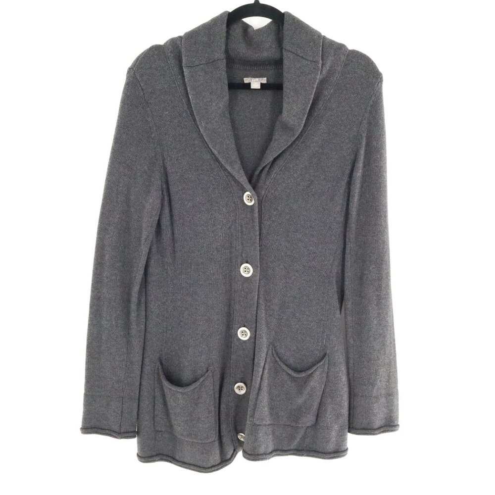 J. Jill Angora Cardigan‎ XS Gray Boho Classic Timeless Elevated Basic Minimalist